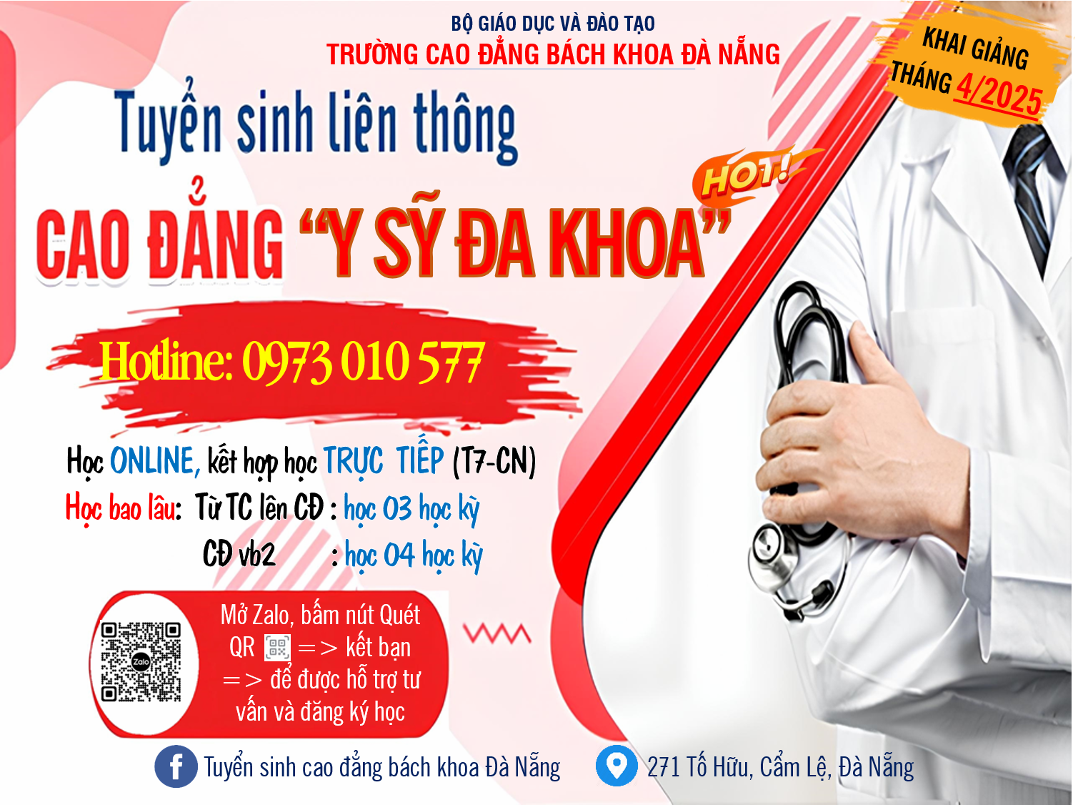  Thông báo tuyển sinh liên thông CĐ/VB2 Y sỹ đa khoa năm 2025